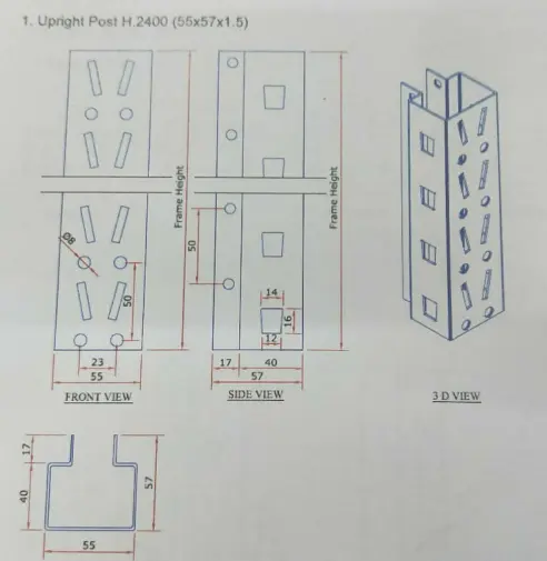 HCM-55 Storage Rack Column Production Line